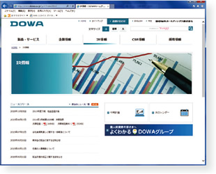 DOWA HD Website (IR information)