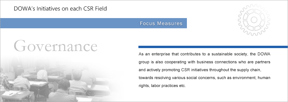 Focus Measures:Promotion of CSR Procurement