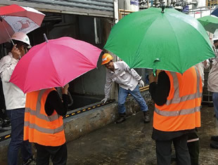 Checking the accident occurrence status at a Thai subsidiary